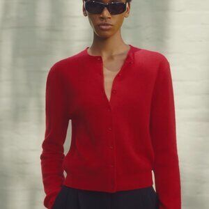 Patagonia Cashmere red crew neck cardigan